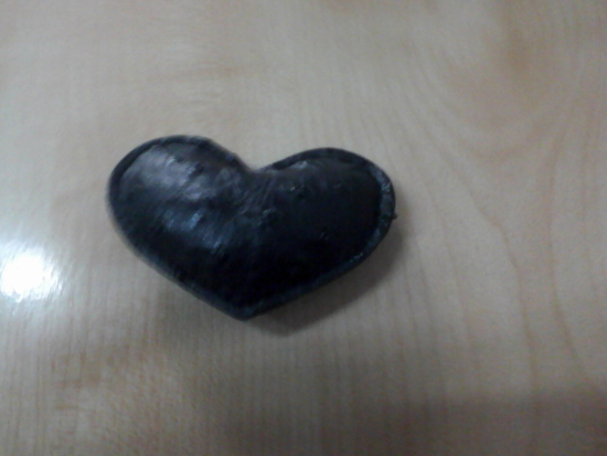 black heart made of leather 